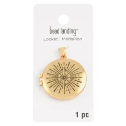 Gold Starburst Locket Pendant by Bead Landing™