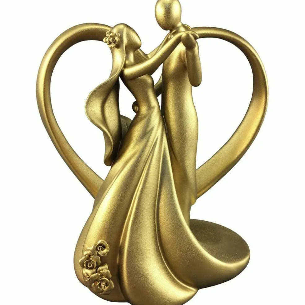 Gold Stylized Dancing Wedding Cake Topper