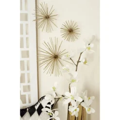Gold Tin Contemporary Abstract Wall Décor Set