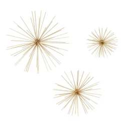 Gold Tin Contemporary Abstract Wall Décor Set