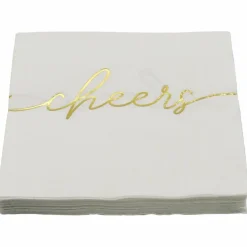 Gold & White Cheers Beverage Napkins, 20ct. by Celebrate It™