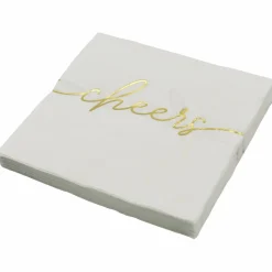 Gold & White Cheers Beverage Napkins, 20ct. by Celebrate It™