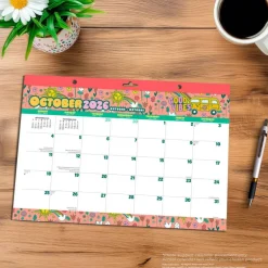 Good Vibes | 2027 14 x 10 Inch 18 Months Monthly Desk Pad Calendar | July 2026 - December 2027 | Sticker Sheet | Plato | Planning Stationery