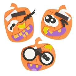 Goofy Face Pumpkin Magnet Craft Kit Halloween Decor Makes 12