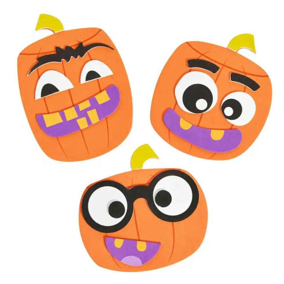 Goofy Face Pumpkin Magnet Craft Kit Halloween Decor Makes 12