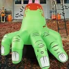 GOOSH 6 FT Halloween Inflatables Hand Blow Up Yard Scary Green Giant with Built-in LEDs