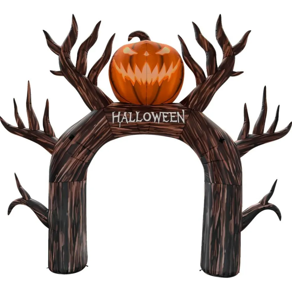 GOOSH 12FT Inflatable Halloween Arch with Pumpkin – Light-Up Yard Decoration