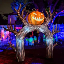 GOOSH 12FT Inflatable Halloween Arch with Pumpkin – Light-Up Yard Decoration