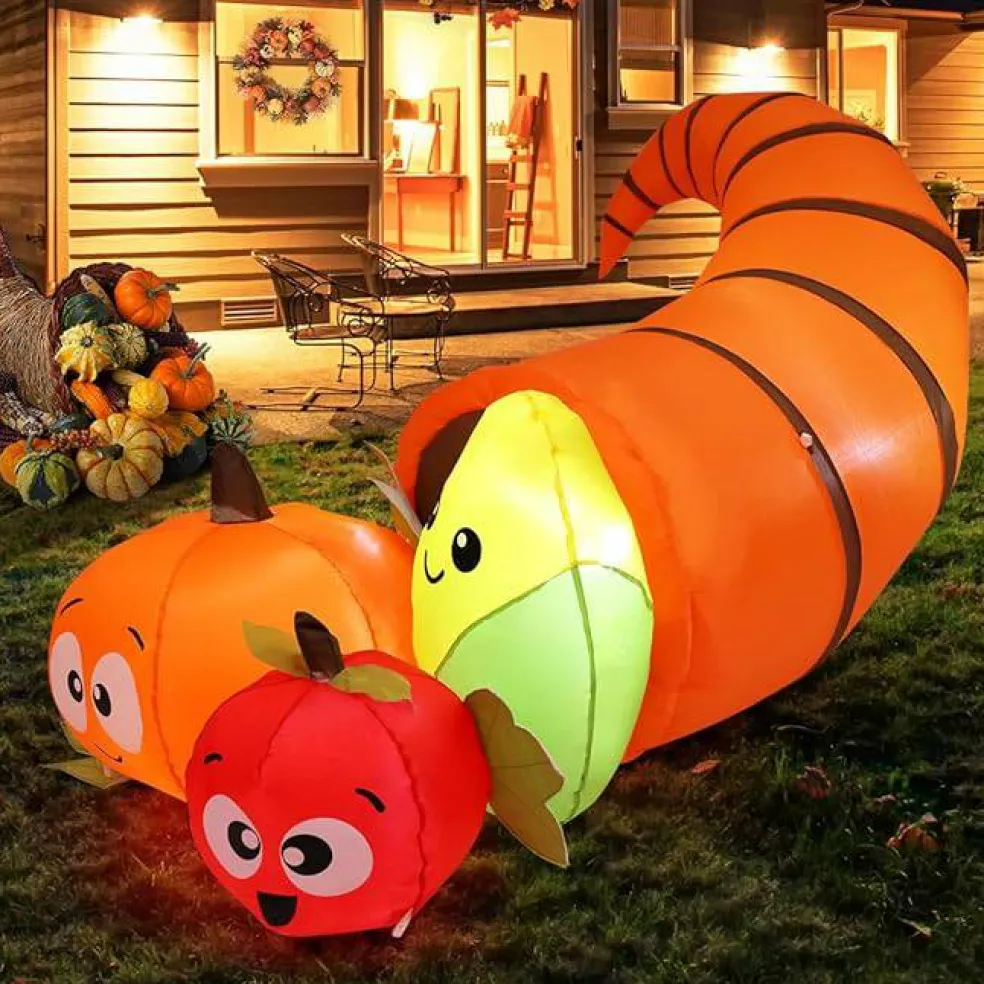 GOOSH 5.5 FT Long Thanksgiving Inflatables Fruit Combo with Built-in LEDs