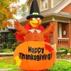 GOOSH 6 Ft Thanksgiving Inflatables Turkey Blow Up Yard Ghost with Built-in LEDs