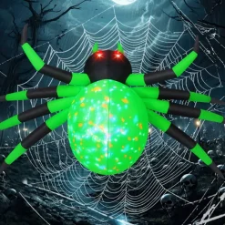 GOOSH 9FT Wide Halloween Inflatable Spider Outdoor Decorations with Built in LED Lights
