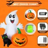GOOSH Halloween Inflatable 5FT Ghost with Black Cat and Pumpkin with Built-in LEDs