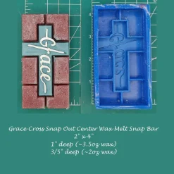 Grace Cross Snap Out Center Wax Melt Snap Bar Silicone Mold