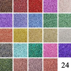 120 Gram 12/0 Cylinder Glass Seed Beads Set – 24 Matte Transparent AB Colors, 2mm Uniform Large Hole Beads for Jewelry Making, Bead Weaving, Bracelet, Necklace & DIY Craft Projects