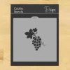 Grape Bunch Cookie & Craft Stencil | CM134 by Designer Stencils | Cookie Decorating Tools |