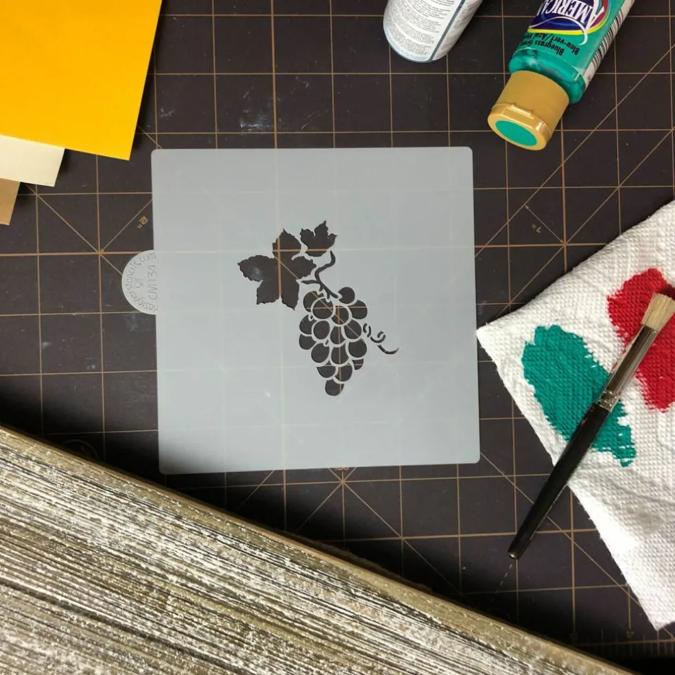 Grape Bunch Cookie & Craft Stencil | CM134 by Designer Stencils | Cookie Decorating Tools |