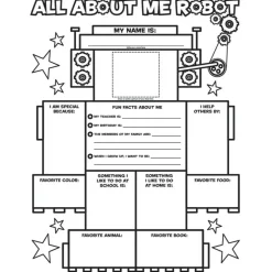 Graphic Organizer Poster, All-About-Me Robot, Grades K-2