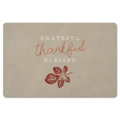 Grateful Thankful Blessed Leaf Floor Mat