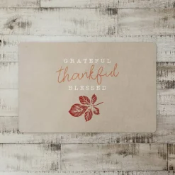 Grateful Thankful Blessed Leaf Floor Mat