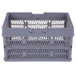 Gray Collapsible Plastic Storage Crate by Simply Tidy®