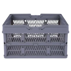 Gray Collapsible Plastic Storage Crate by Simply Tidy®