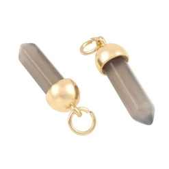 Gray Dyed Agate Prism Pendants, 2ct. by Bead Landing™