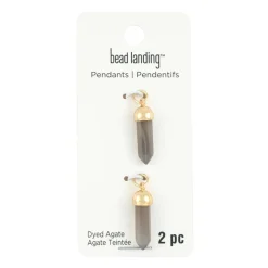 Gray Dyed Agate Prism Pendants, 2ct. by Bead Landing™
