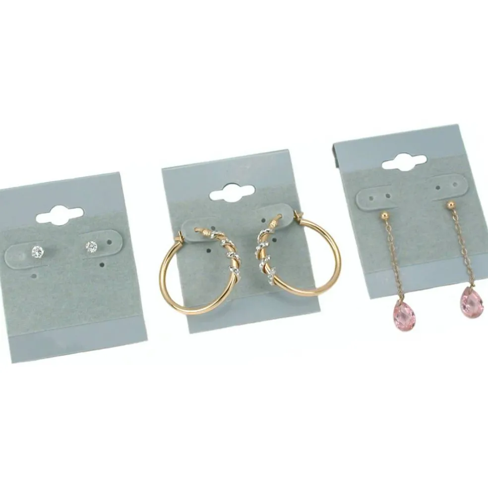 100 Gray Hanging Earring Cards 2 Inch Jewelry Display