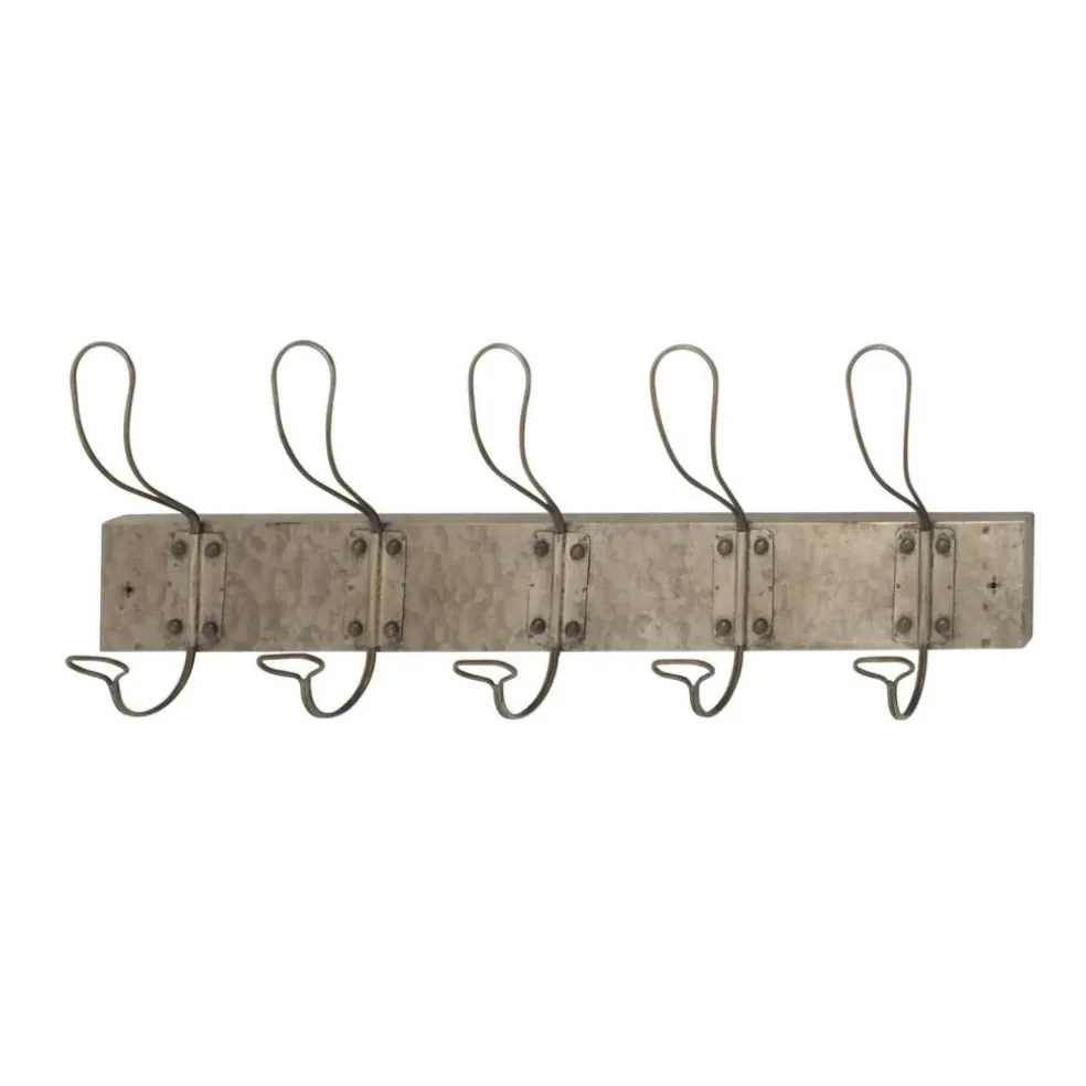 Gray Metal Vintage Wall Hook, 11" x 30" x 4"