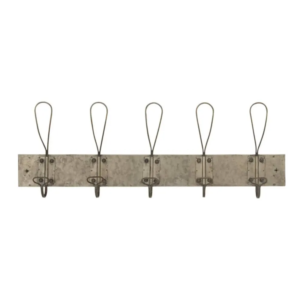 Gray Metal Vintage Wall Hook, 11" x 30" x 4"