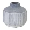 6" Gray Modern Terra Cotta Vase with Glazed Accent
