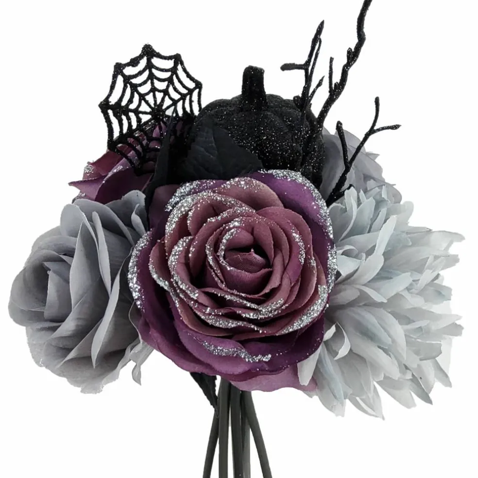 12" Gray Rose & Dahlia Mix Bouquet by Ashland®