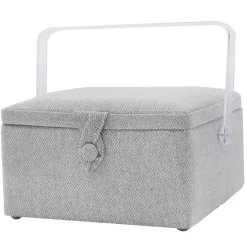 Gray Square Sewing Basket by Loops & Threads®