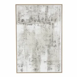 Gray Wooden Abstract Textured Framed Wall Art with Black Distressing