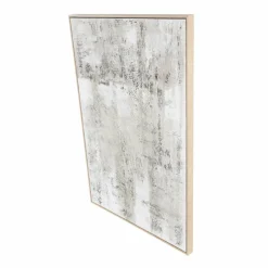 Gray Wooden Abstract Textured Framed Wall Art with Black Distressing