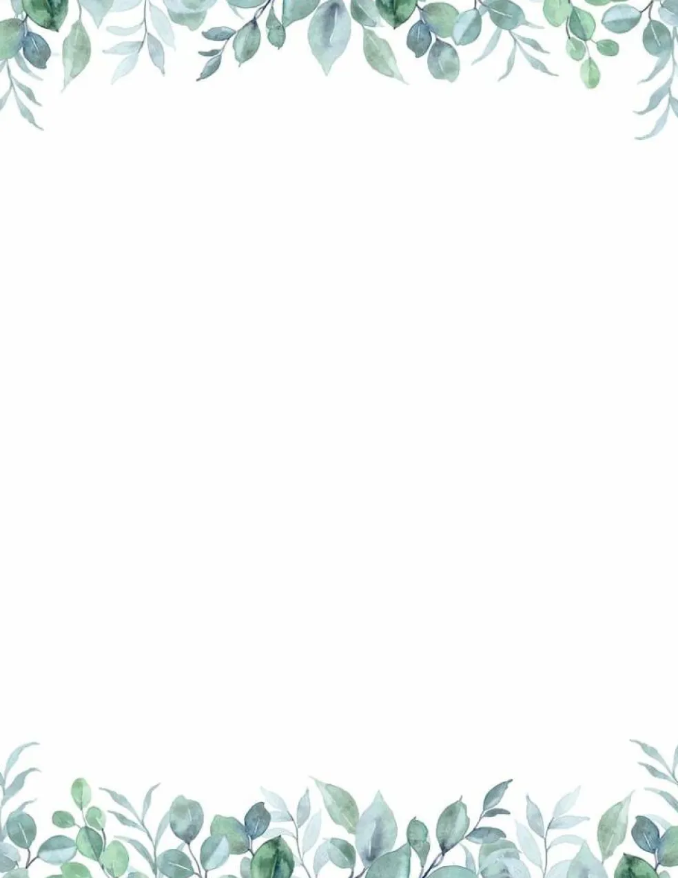 Great Papers! Elegant Eucalyptus Letterhead, for Invitations, Announcements and Personal Messages, Printer Friendly 8.5”x11”, 50 Pack