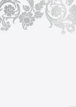 Great Papers! Flat Card Invitation and Envelopes, Damask with Silver Foil, 5.5