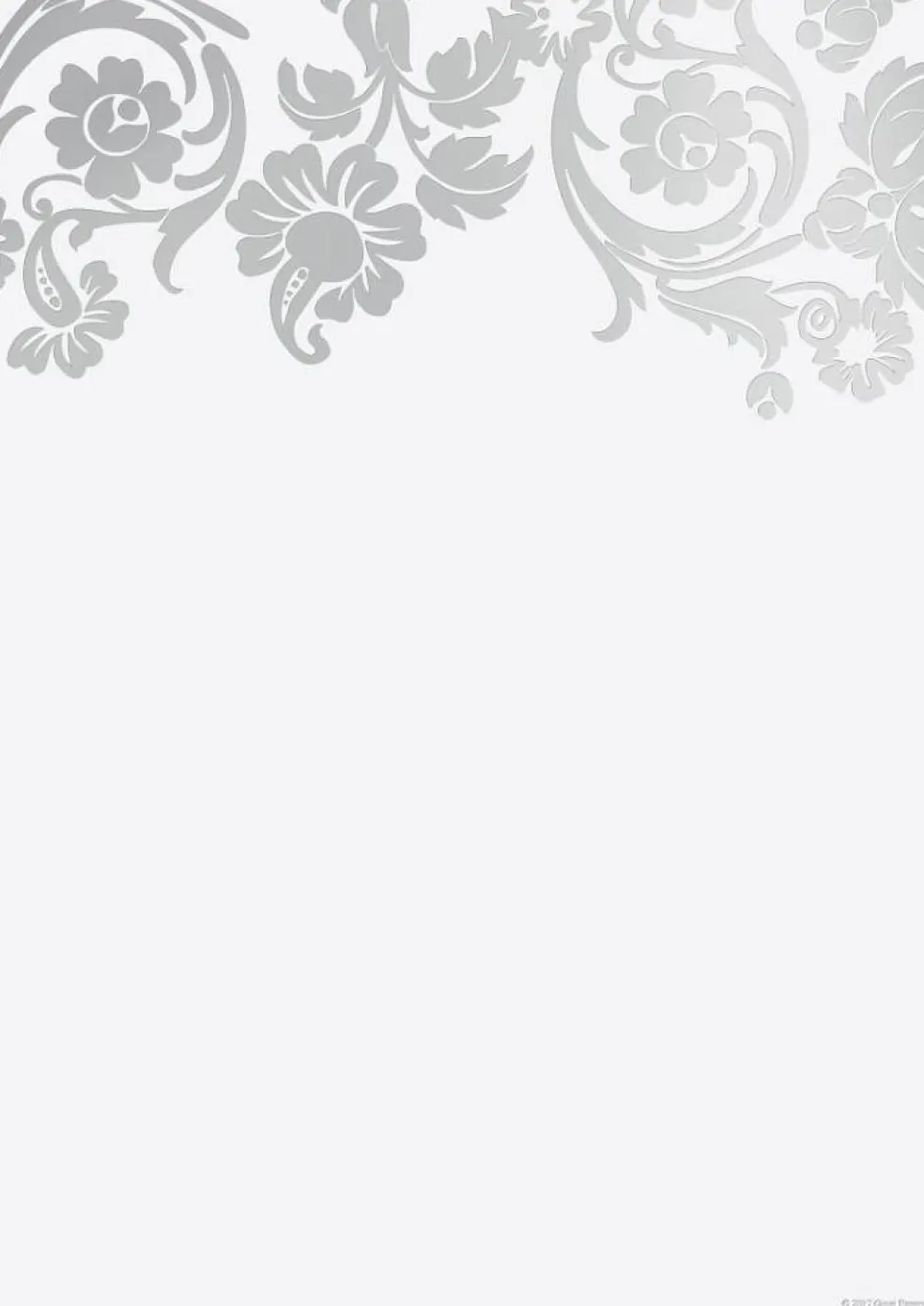 Great Papers! Flat Card Invitation and Envelopes, Damask with Silver Foil, 5.5" x 7.75", Printer Compatible, 10 Invitations/10 White Envelopes
