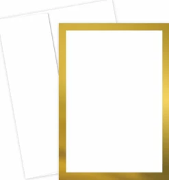 Great Papers! Flat Card Invitation and Envelopes, Metallic Gold Border, 5.5" x 7.75", Printer Compatible, 20 Invitations/20 Envelopes