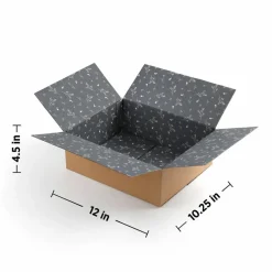 Great Papers! GiftIn Corrugated Shipping Box, Golden Floral Design for Gifts, Birthdays, Holiday, and Care Packages (2025051)