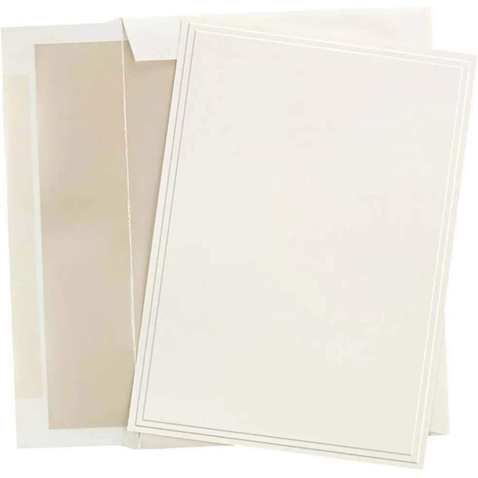 Great Papers! Invitation Kit with Pearl Foil-Lined Envelopes, Triple Embossed Border Flat Card, Ivory, 5.5" x 7.75", Printer Friendly.25 cards/25 envelopes