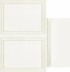 Great Papers! Invitation Postcards, 2-Up Ivory, Triple Pearl Border, 25 each 5.5" x 8.5" sheets/50 each 5.5" x 4.25" Invitation Postcards, Printer Friendly, 50 Envelopes Included