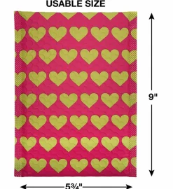 Great Papers! Mailer, Bubble, Pink with Gold Hearts, Poly Tear and Moisture Resistant, 6" x 9", 25 count