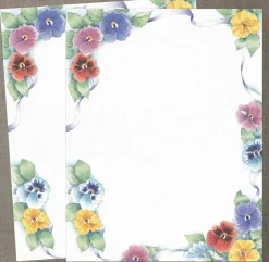 Great Papers! Pretty Pansies Stationery Letterhead, Invitations and Announcements, Printer Friendly, 8.5"x11", 80 Pack