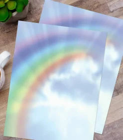 Great Papers! Rainbow Bright Stationery Letterhead, Invitations and Announcements, Printer Friendly, 8.5