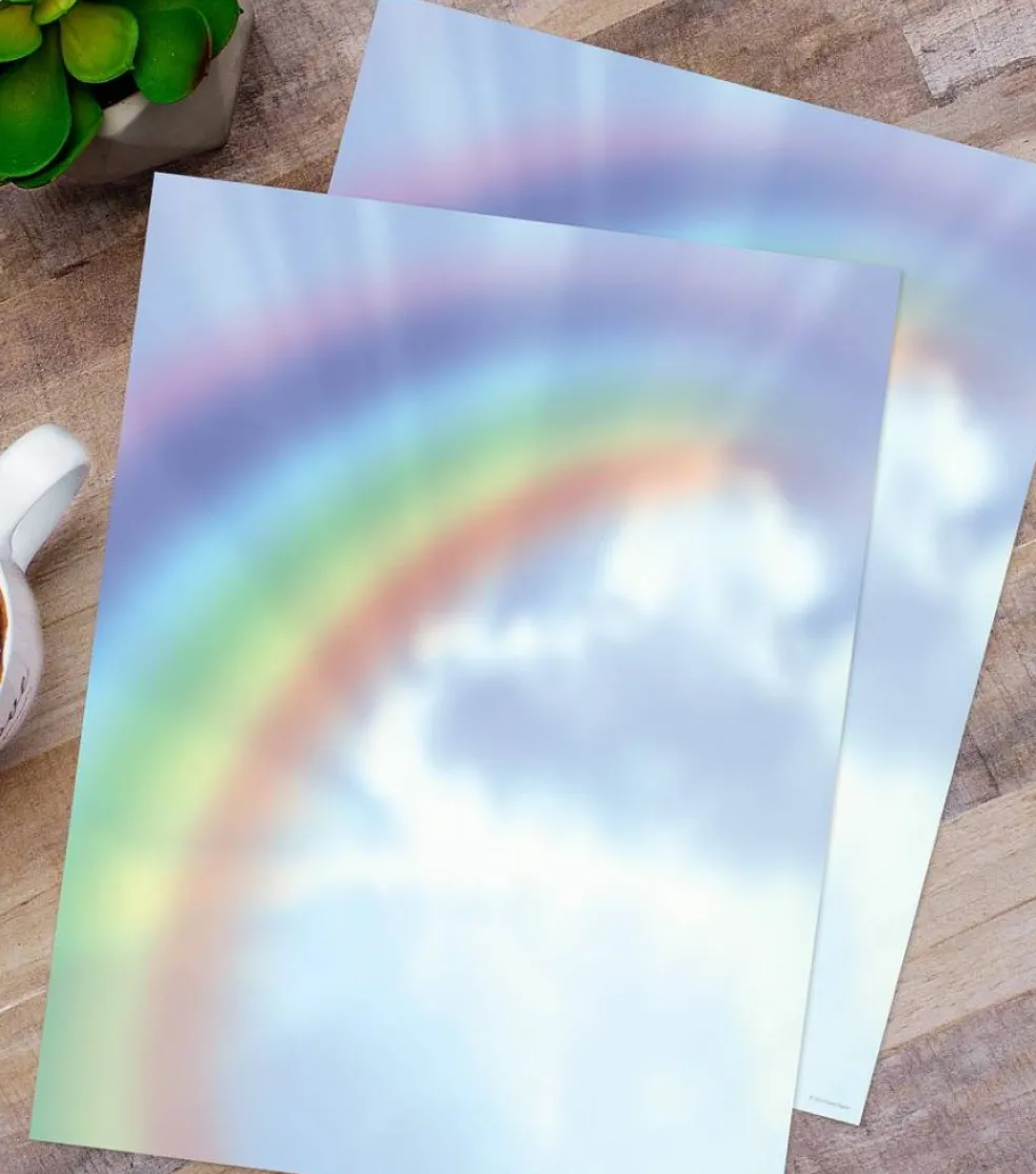 Great Papers! Rainbow Bright Stationery Letterhead, Invitations and Announcements, Printer Friendly, 8.5"x11", 80 Pack
