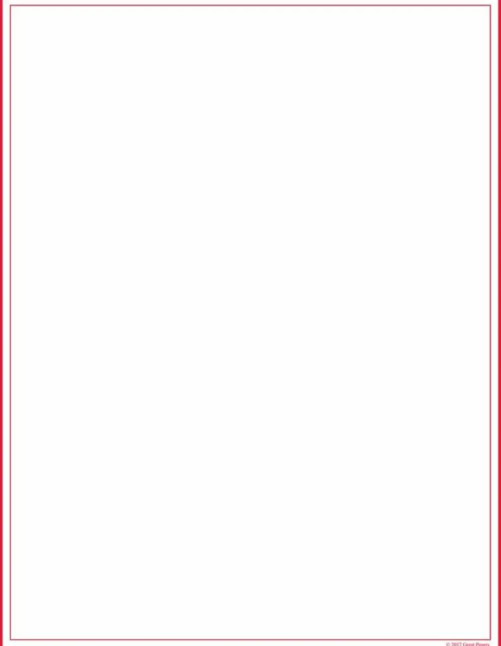 Great Papers! Red Border Stationery Letterhead, Invitations and Announcements, Printer Friendly, 8.5"x11", 80 Pack