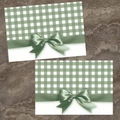 Great Papers! Sage Green Bow Note Card and White Envelope, 4.875