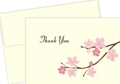 Great Papers! Thank You Note Card and Ivory Envelope, Blossom Branches, 4.75" x 3.375"(folded), 50 count
