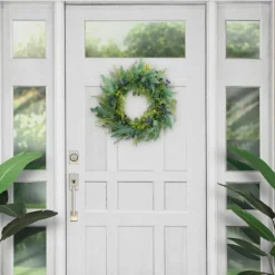 30'' Green and Purple Eucalyptus Floral Spring Wreath